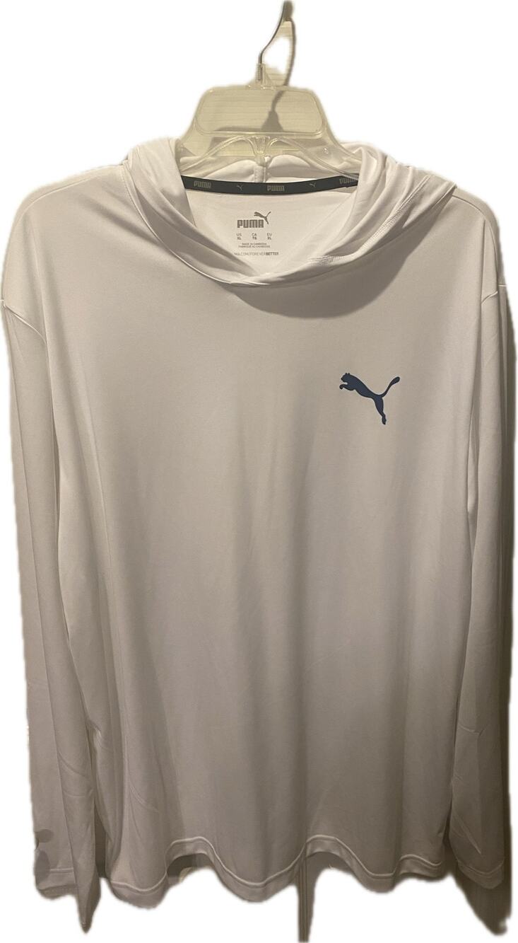 PUMA Golf Cloudspun Tech Hoodie Men's XL White Athletic Pullover Sweatshirt